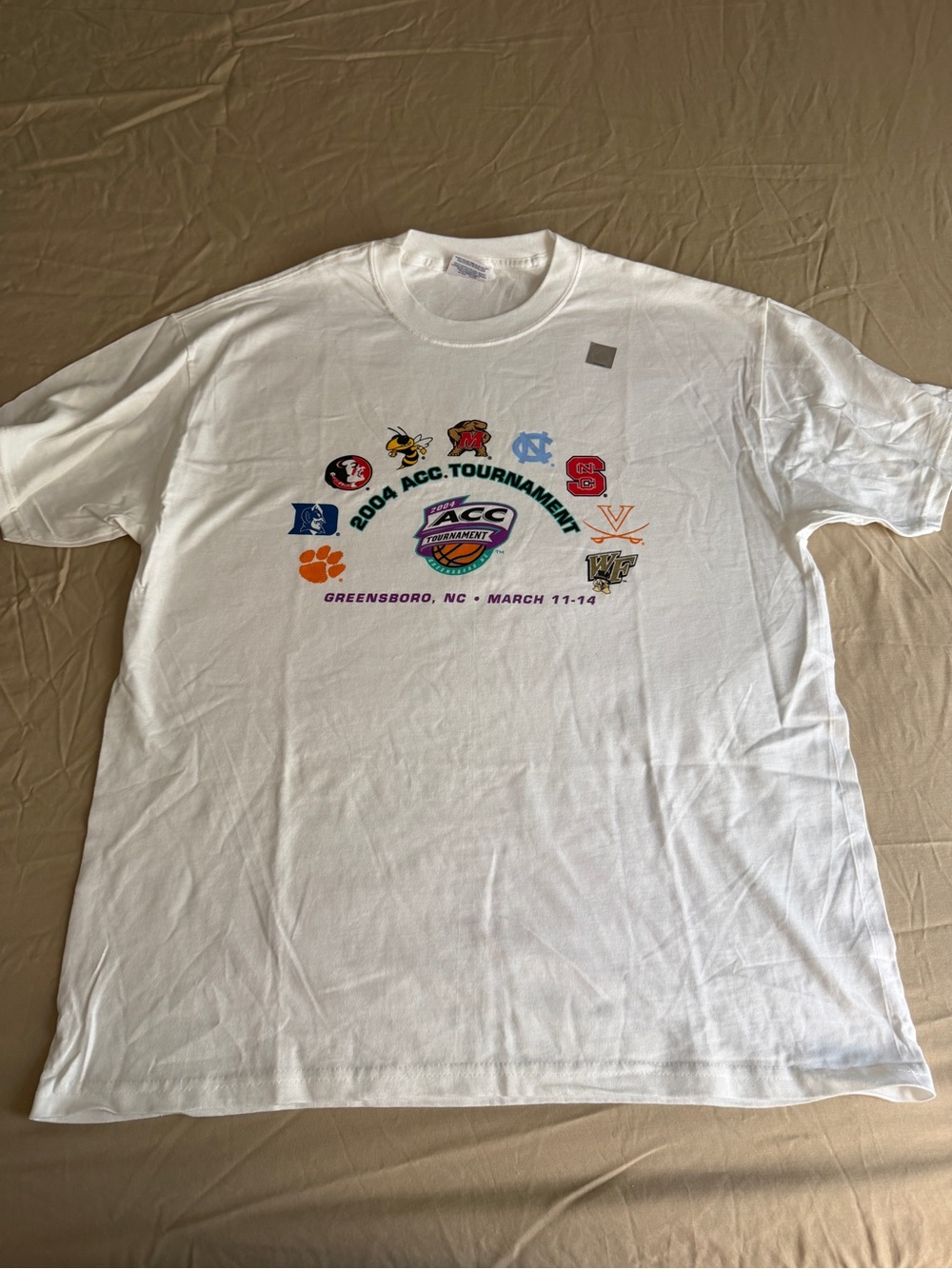 Champion White 2004 ACC Tournament Graphic Tee